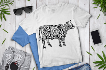 Download Cow Mandala Svg Cut Files Animal Mandala Svg Cow Zentangle Svg Cow Mandala PSD Mockup Templates