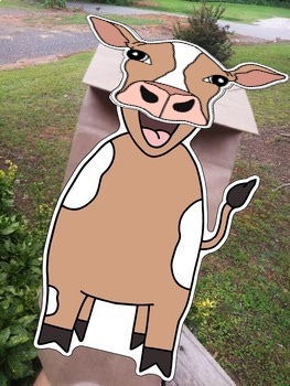 Cow Paper Bag Puppet Template by VinitaArt | Teachers Pay Teachers