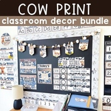 Cow Print Classroom Decor Bundle Neutral Colors Farmhouse 