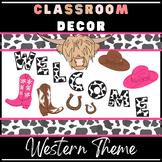 Cow Print Western Bulletin Board Decor Kit - Welcome Sign Letters