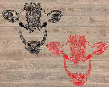 Download Cow Mandala Svg Zentangle Cow Svg Intricate Svg Animal Heifer 1715s