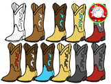 Cowboy Boots Clipart (Personal & Commercial Use)