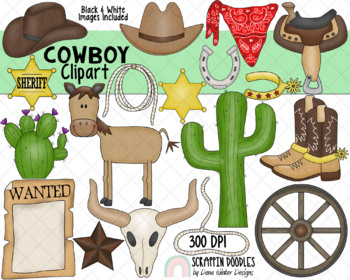 Preview of Cowboy ClipArt - Western ClipArt - Wild West Clipart