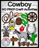 Cowboy Crafts - NO PREP Center Activities - Western - Farm
