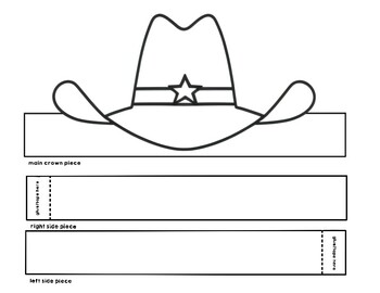 Preview of Cowboy Headband - Hat Paper Crown Printable Wild West Coloring Craft Activity
