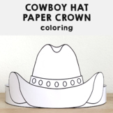Cowboy Hat Paper Crown Printable Wild West Coloring Craft 