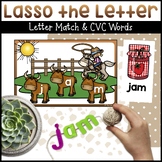 Cowboy Letter Matching Activity - Wild West CVC Words Activity