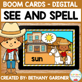 Cowboy See and Spell CVC Words - Boom Cards - Distance Learning