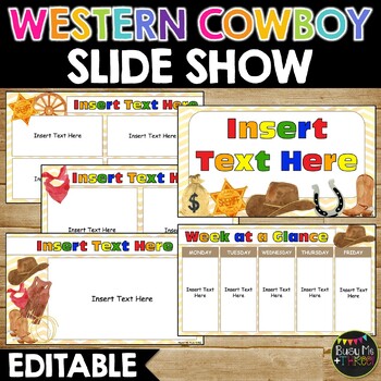 Preview of Cowboy Themed SLIDE SHOW | Editable | Google Slides Presentation | Western Rodeo