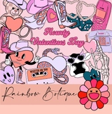 Cowboy Valentines Day Clipart, Boho valentines day clipart