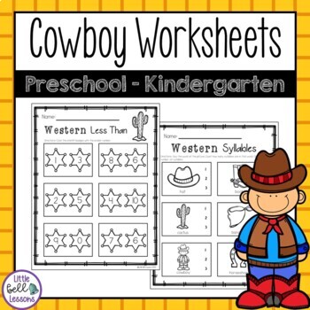 Preview of Cowboy/Western Themed Printables for Preschool - Kindergarten