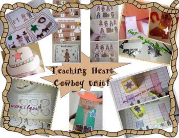 Preview of Cowboy Wild West Math, Literacy, and Craft PreK and Kindergarten