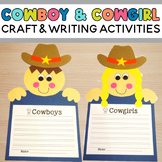 Cowboy Craft and Cowgirl Craft and Writing Activities for 