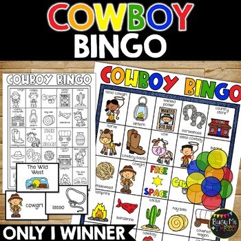 Cowboy and Rodeo Bingo Activity Game | Fun Western Theme | Go Texan Day