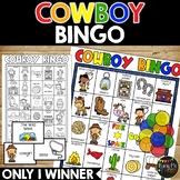 Cowboy and Rodeo Bingo Activity Game | Fun Western Theme |