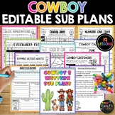 Cowboy and Rodeo Themed Math and ELAR Emergency Sub Plans 