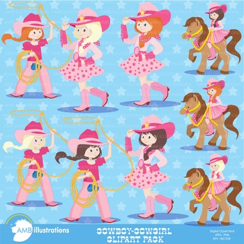 Preview of Cowgirl Clipart AMB-159
