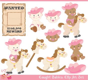 baby cowgirl clipart