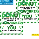 Coworker St Patricks Day Tag Donut Gift St Patricks Cowork