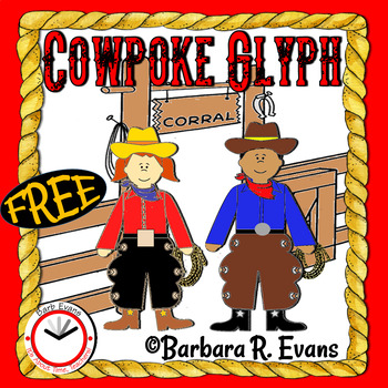 Preview of FREE COWPOKE GLYPH Math Activity Following Directions Writing