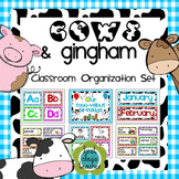 Cows & Gingham (Farm) Classroom Organization and Decor Set