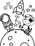 Cows in Space Coloring Sheet | Decorate your Classroom for FREE!