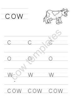 Cow Templates Crafts and colouring by MJ's Store | TPT