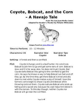 Preview of Coyote, Bobcat, and the Corn - Native American Reader's Theater