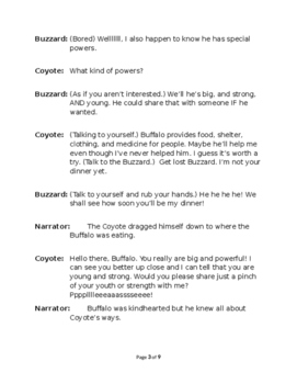 lineal maler Dominerende Coyote, Buzzard, and Young Buffalo - Native American Reader's Theater