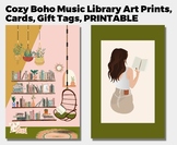 Cozy Boho Music Library ART Prints, CARDS, GIFT Tags, Musi