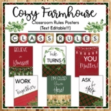 Cozy Farmhouse Classroom Rules Posters {EDITABLE}