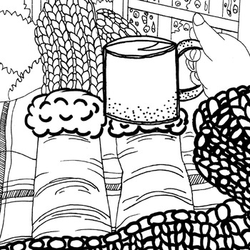 Preview of Cozy Rainy Day Coloring Book Page For Teens and Adults
