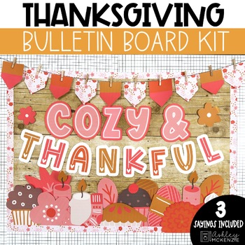 Preview of Cozy Thanksgiving Bulletin Board Kit