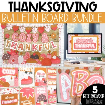 Preview of Cozy Thanksgiving Classroom Decor Bulletin Board Bundle
