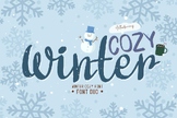 Cozy Winter Bubble font letters bundle for teachers