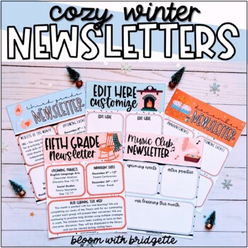 Preview of Cozy Winter Editable Newsletter Templates