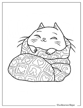Preview of Cozy room interior coloring pages for teens and adults