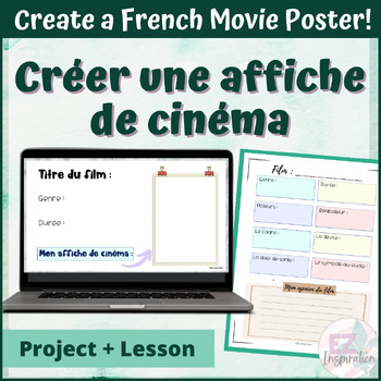 Preview of Créer une affiche de cinéma - Create a French Movie Poster - NO PREP Project 