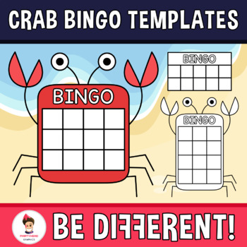 Preview of Crab Bingo Templates Clipart Summer Animal Games
