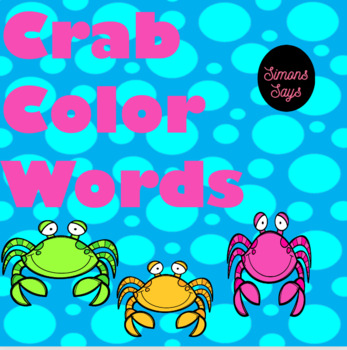 Preview of Crab Color Words