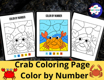 Preview of Crab Coloring Page - Color by Number