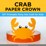 Crab Costume Headband, Sea Creature Printable Paper Crown,