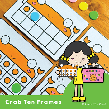 Preview of Crab Ten Frames for Counting and Number Math Activities