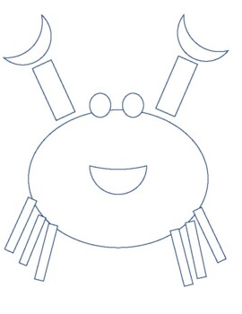 Preview of Crab themed shape matching activity