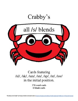 Preview of Crabby's Initial /s/ Blends--ALL cards