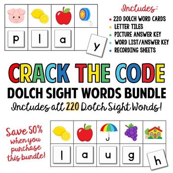 Preview of Crack The Code Dolch Sight Words BUNDLE:  Use Initial Sounds to Crack The Code!