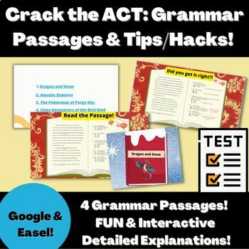 Preview of Crack the ACT: 4 Interactive Grammar Passages w/ Strategies & Tips! 2022!