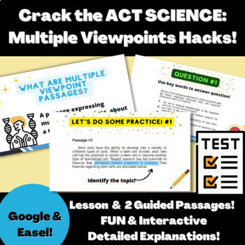 Preview of Crack the ACT Science: Interactive & Guided Multiple Viewpoints Passages!