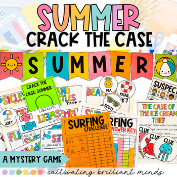 Preview of Crack the Case: Summer | 1st Grade | Escape Room | Summer Game | End of the Year