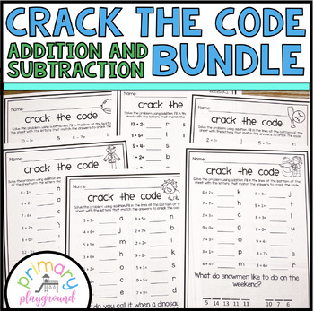 Preview of Crack the Code Addition and Subtraction No Prep Endless Bundle